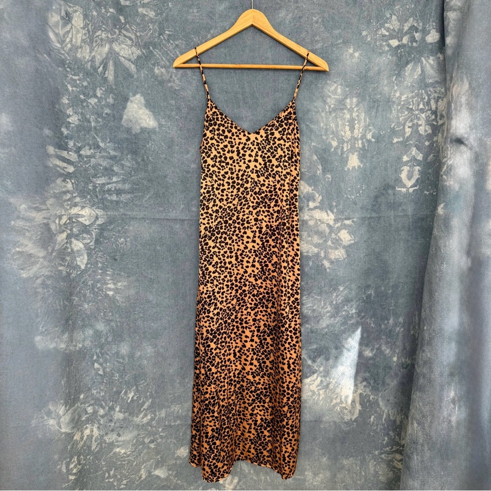 & Other Stories Leopard Print Midi Slip Dress